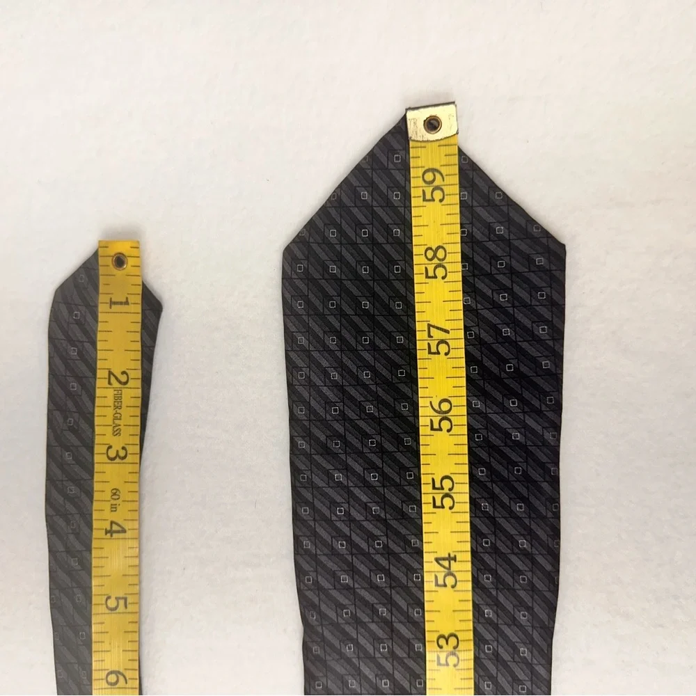 Arrow Men’s Tie Imported Silk Vintage Grey Geometric Necklace Office